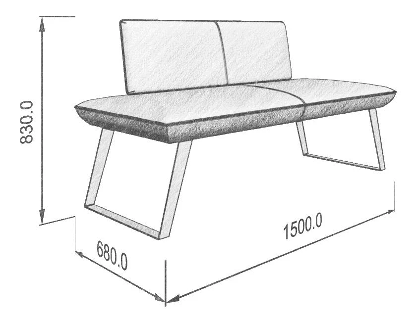 Диван кухон. Cosmo 140 silver/grey 1500*680*830 - фото 3