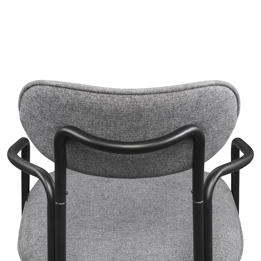 Стул ror, round, рогожка, черный/серый - фото 5