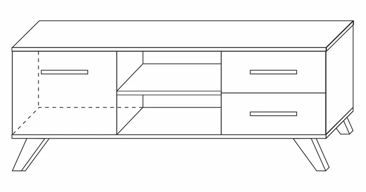 Тумба под ТВ Вега Скандинавия Белый/Дуб каньон - фото 3