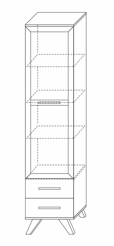 Шкаф-витрина 450 Вега Скандинавия Дуб каньон - фото 3