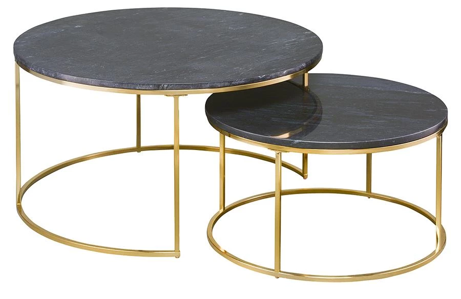 Набор столов журнал.hans D60см D80см черн.мрамор