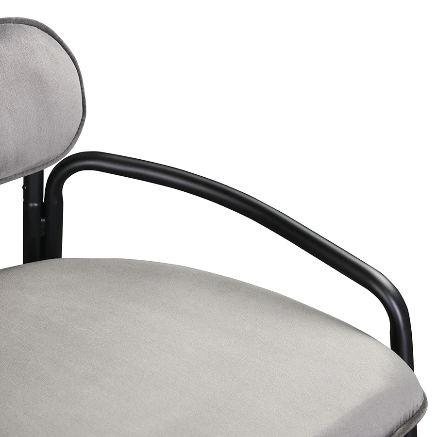 Стул полубарный ror, round, велюр, черный/серый - фото 6