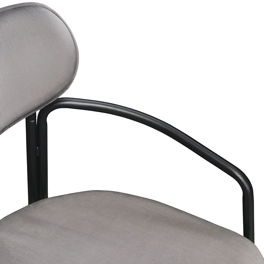 Стул ror, round, велюр, черный/серый - фото 6