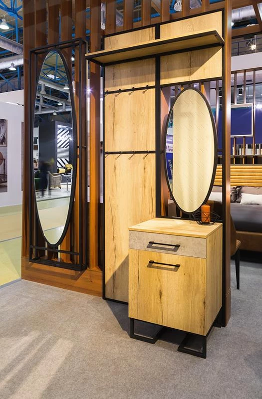 Панель для прихожей с зеркалом Loft Дуб Табак - фото 4