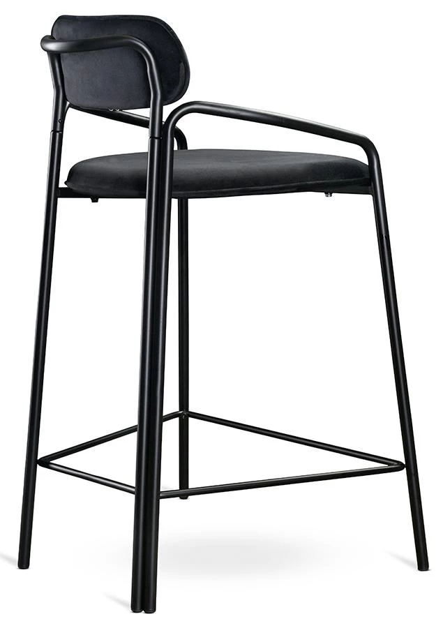 Стул полубарный ror, round, велюр, черный/черный - фото 3