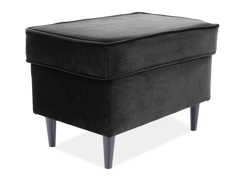 Пуф RON VELVET (черный/венге)