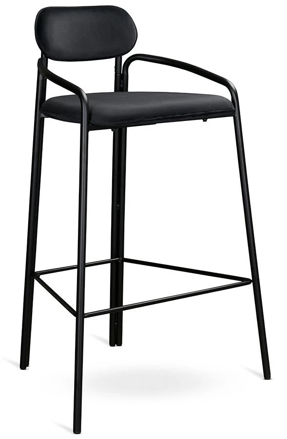 Стул барный ror, round, велюр, черный/черный