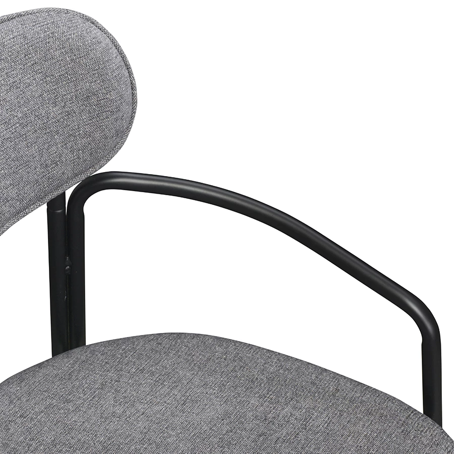 Стул ror, round, рогожка, черный/серый - фото 6