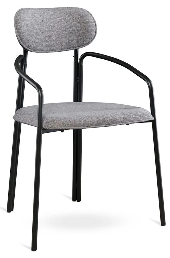 Стул ror, round, рогожка, черный/серый