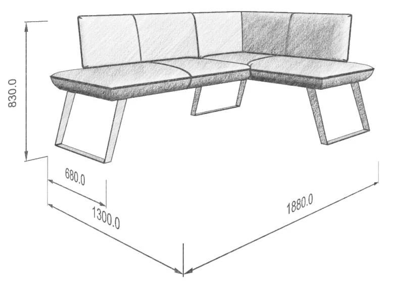 Диван кухон. Cosmo 178-120 R 40 1880*1300*830 - фото 3