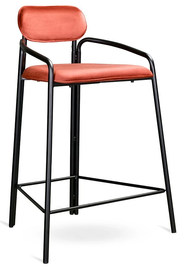 Стул полубарный ror round черный/темно-красный
