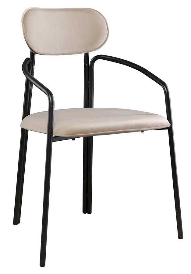 Стул ror, round, велюр, черный/бежевый