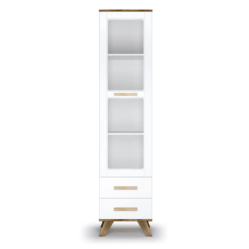 Шкаф-витрина Вега Скандинавия 450 Бел/Дуб каньон - фото 8