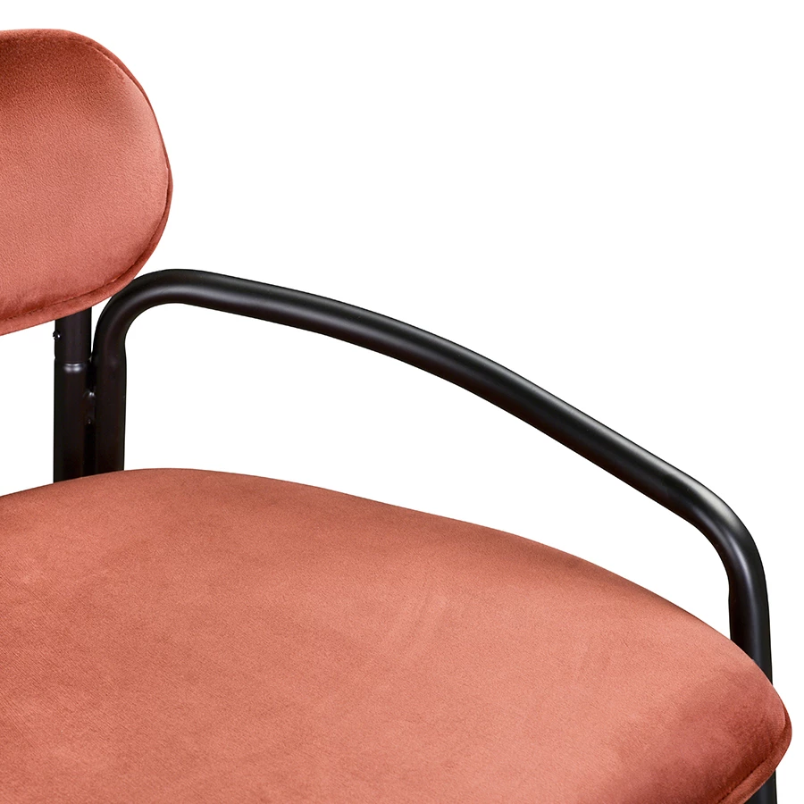 Стул полубарный ror round черный/темно-красный - фото 6