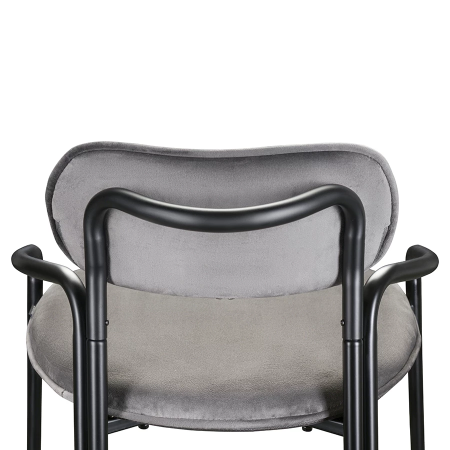 Стул полубарный ror, round, велюр, черный/серый - фото 5