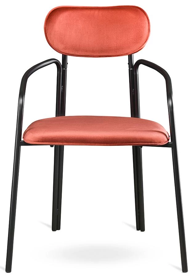 Стул ror, round, велюр, черный/темно-красный - фото 2