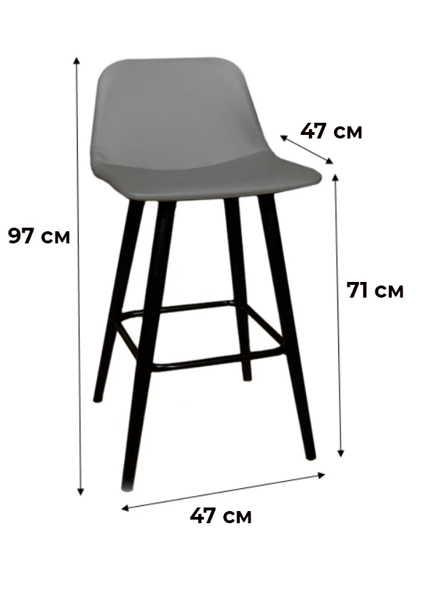 Стул полубарный Hugo grey - фото 2