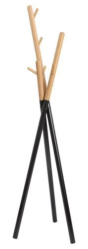 Вешалка напольная amundsen черная/натурал.дерево