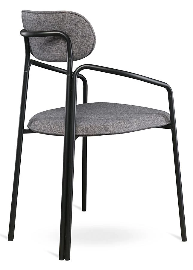 Стул ror, round, рогожка, черный/серый - фото 3