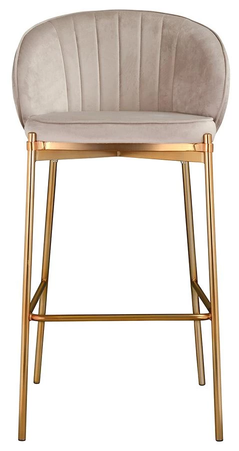 Стул барный coral, велюр, серо-бежевый - фото 8
