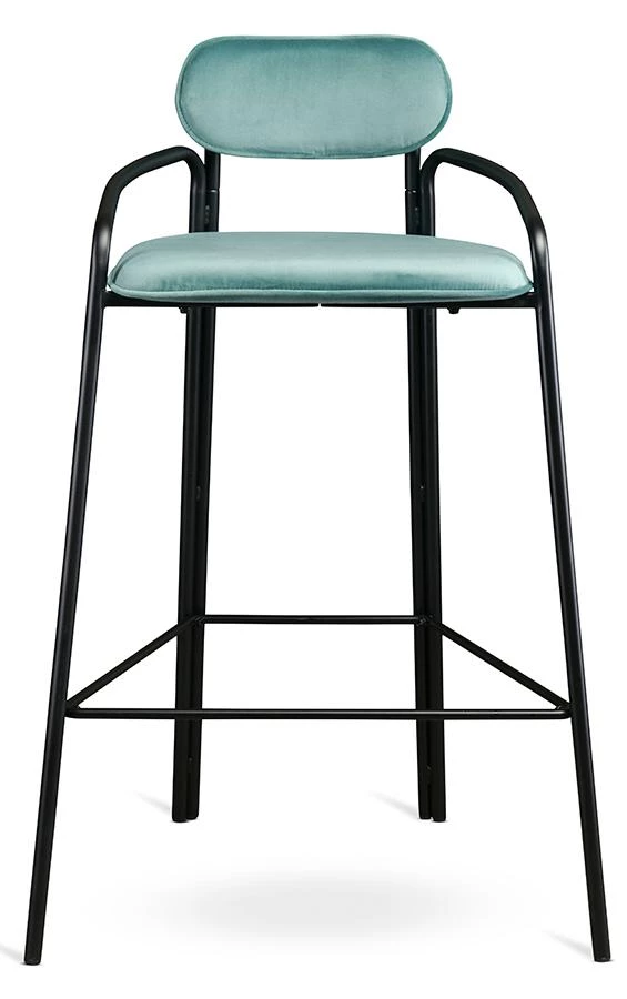 Стул барный ror round черный/светло-бирюзовый - фото 2