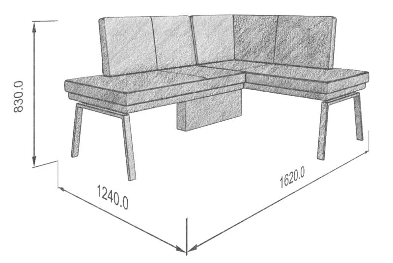 Диван кухон. Brave 158-120 R 29 1620*1240*830 - фото 4