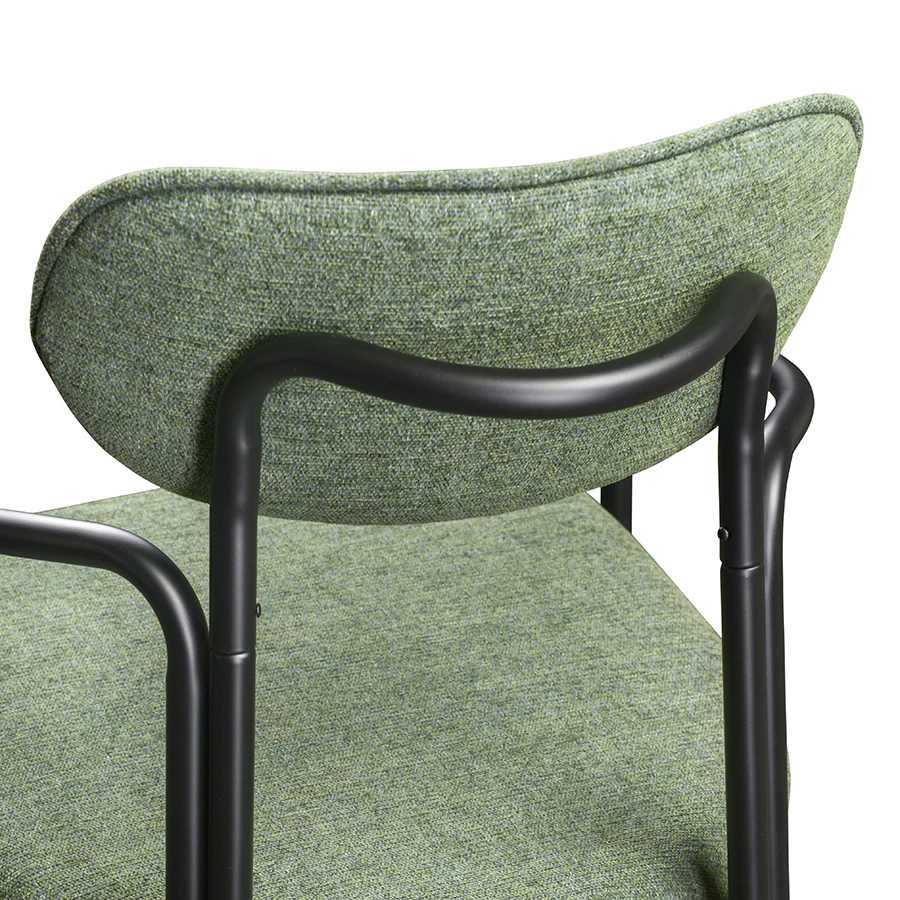 Стул ror, round, рогожка, черный/зеленый - фото 4