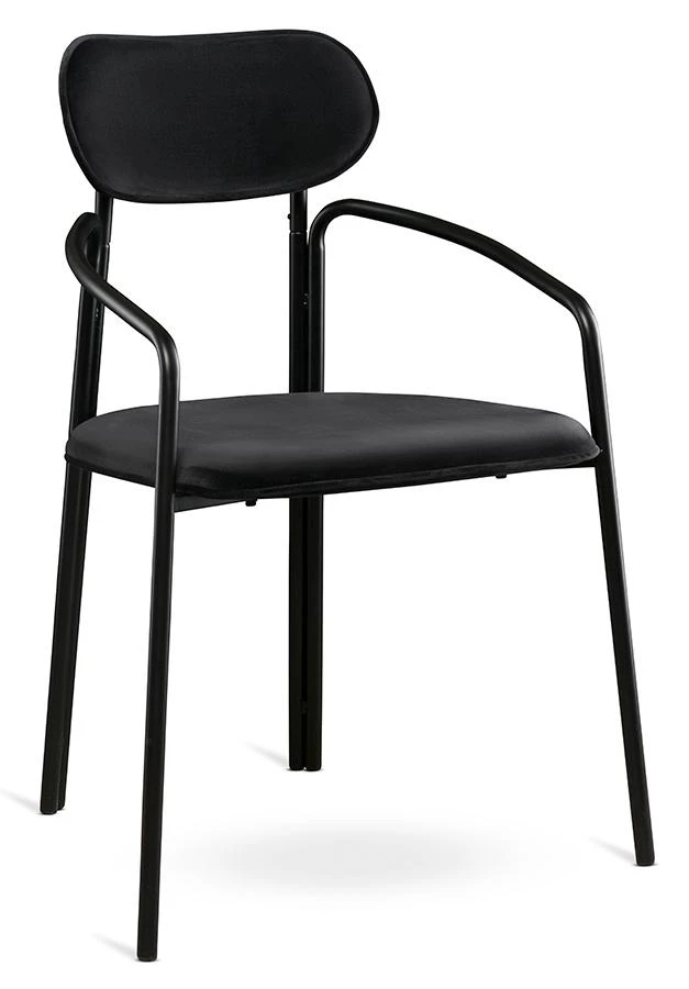 Стул ror, round, велюр, черный/черный