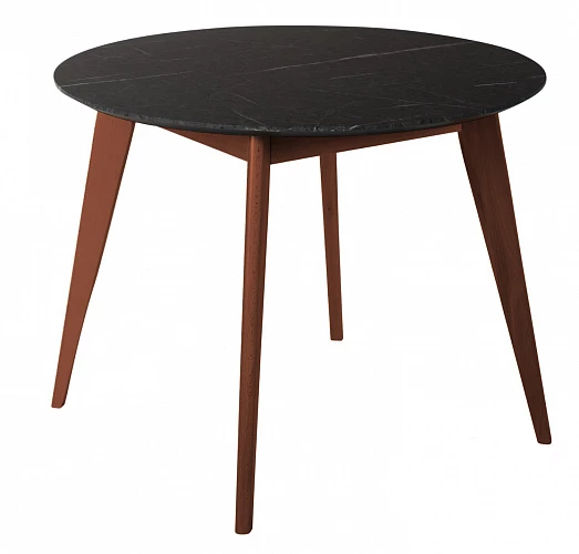 Стол Лунд круглый д.860 мрамор графит/темн.орех