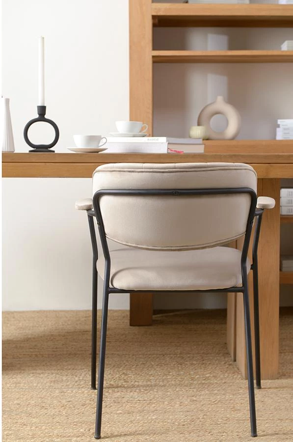 Стул eirill, велюр, серо-бежевый - фото 4