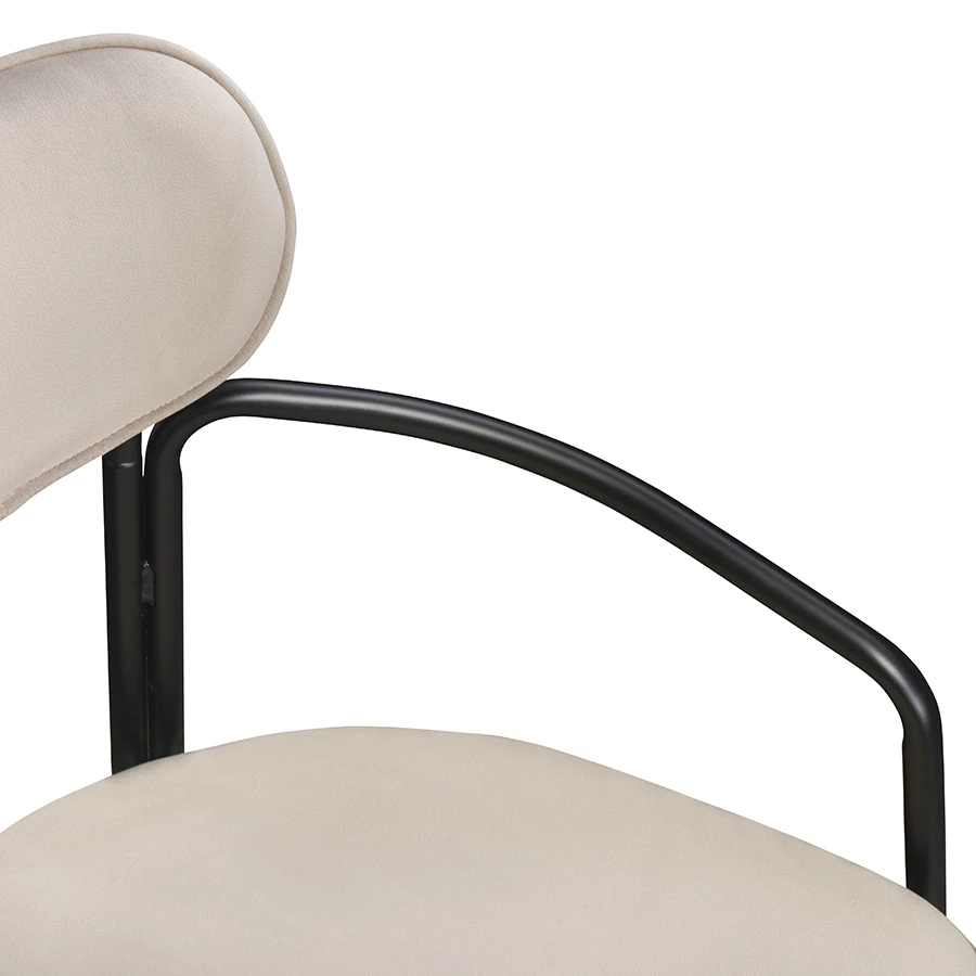 Стул ror, round, велюр, черный/бежевый - фото 6