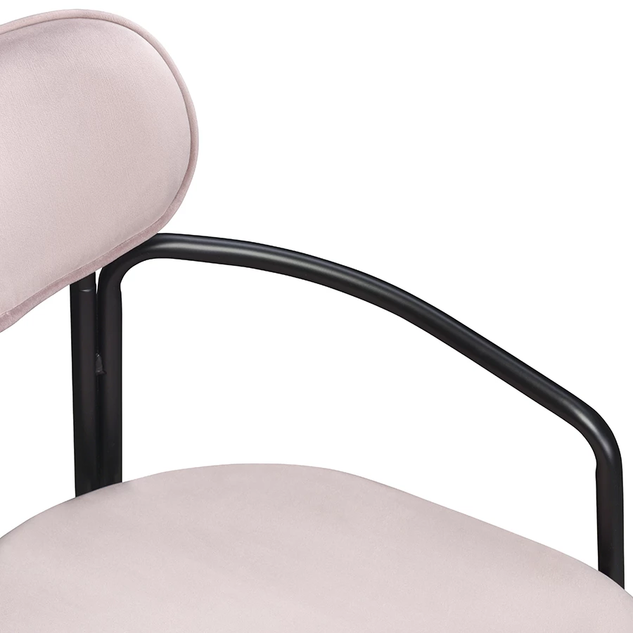 Стул ror, round, велюр, черный/розовый - фото 6