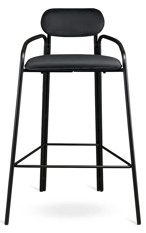 Стул барный ror, round, велюр, черный/черный - фото 2