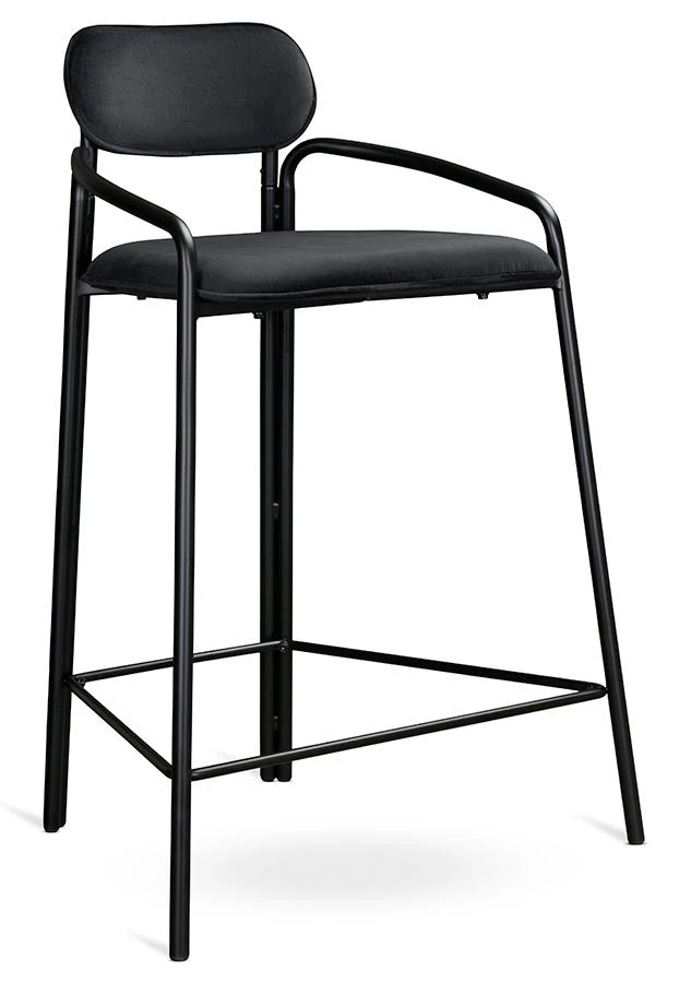 Стул полубарный ror, round, велюр, черный/черный