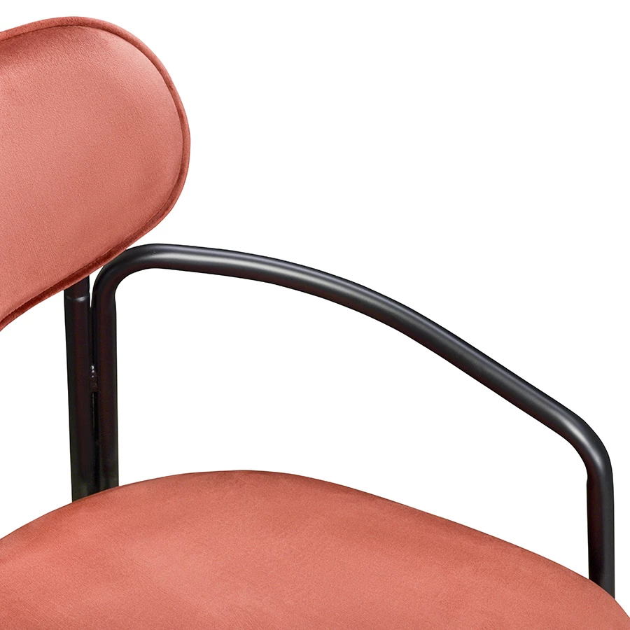 Стул ror, round, велюр, черный/темно-красный - фото 6