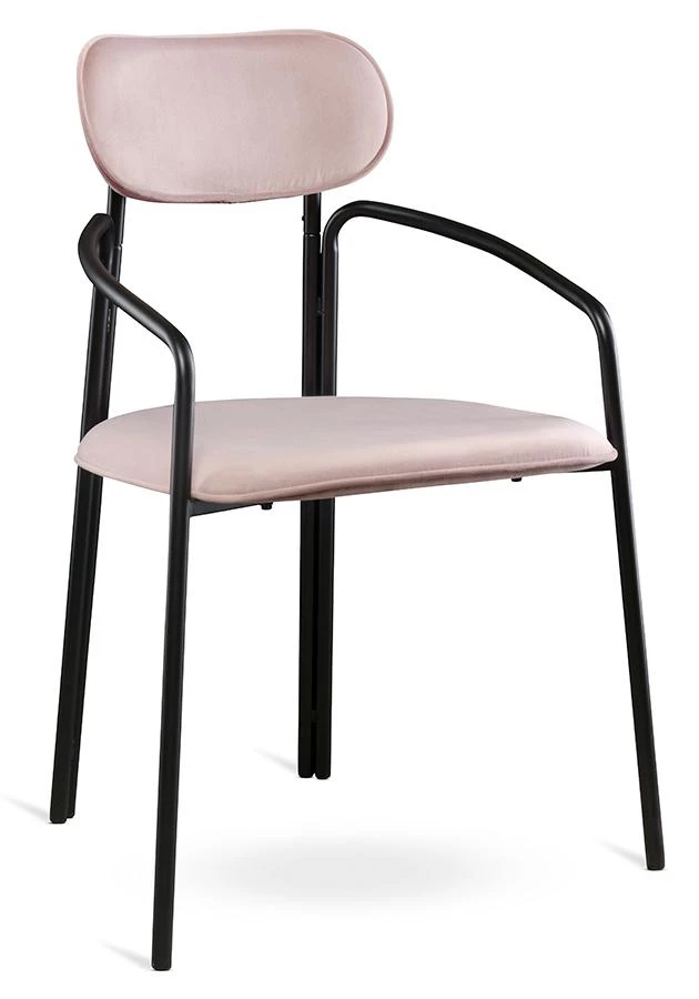 Стул ror, round, велюр, черный/розовый