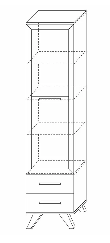 Шкаф-витрина Вега Скандинавия 450 Бел/Дуб каньон - фото 3