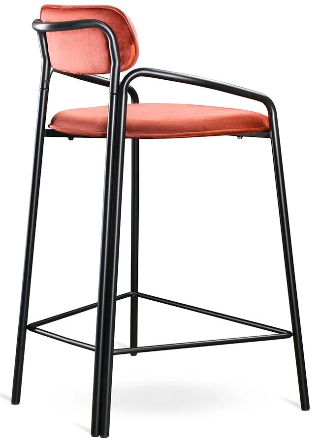 Стул полубарный ror round черный/темно-красный - фото 3