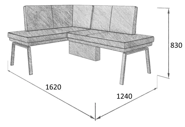 Диван кухон. Brave 120-158 L 3 1240*1620*830 - фото 3