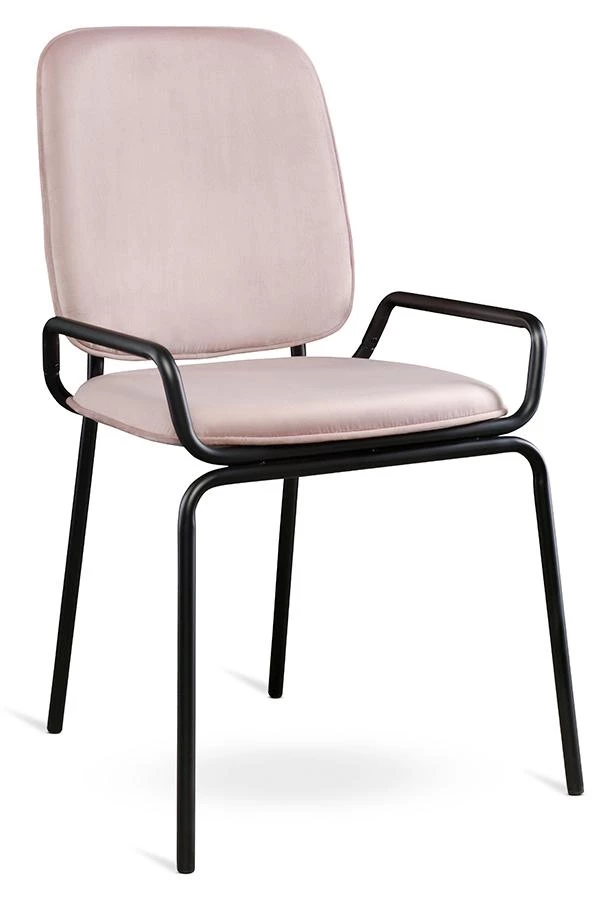 Стул ror, double frame, велюр, черный/розовый