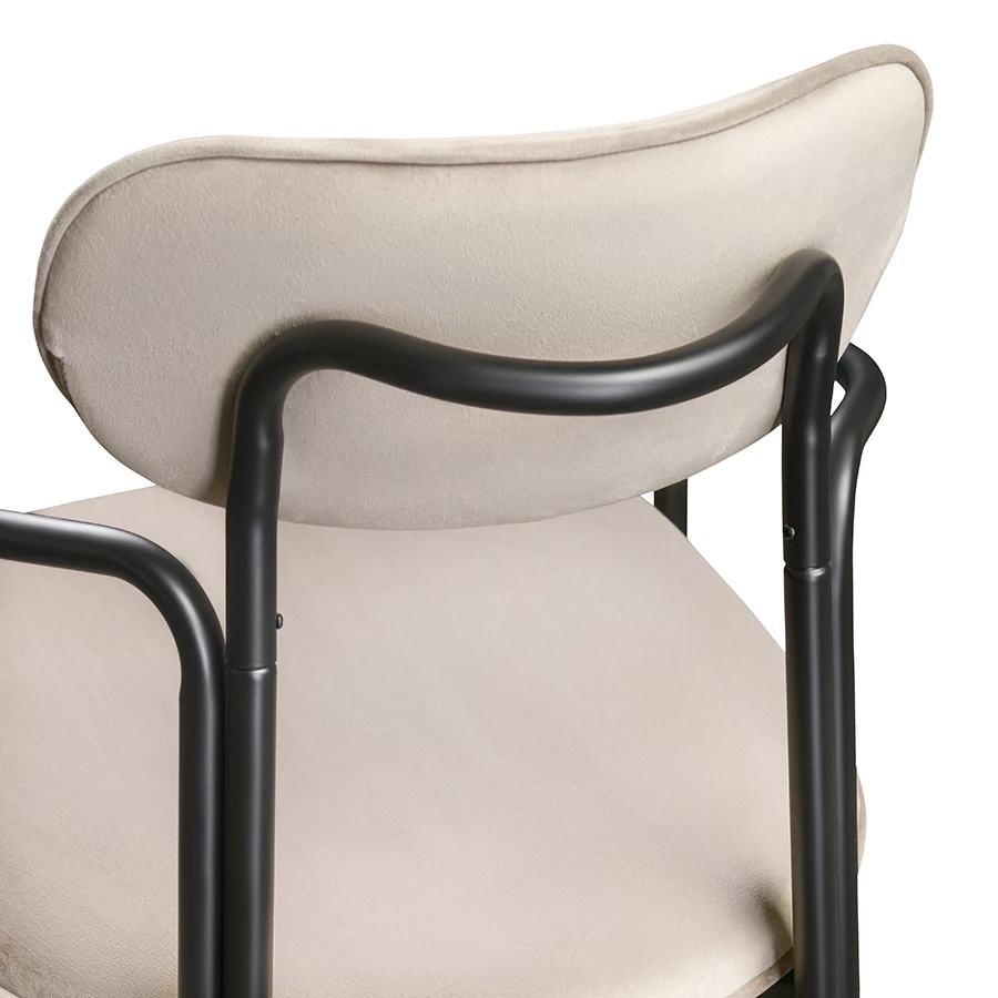 Стул ror, round, велюр, черный/бежевый - фото 4