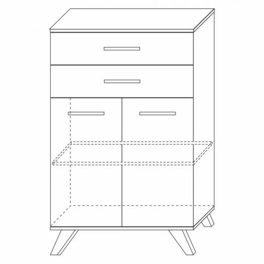 Шкаф низкий Вега Скандинавия Белый/Дуб каньон 1 - фото 3