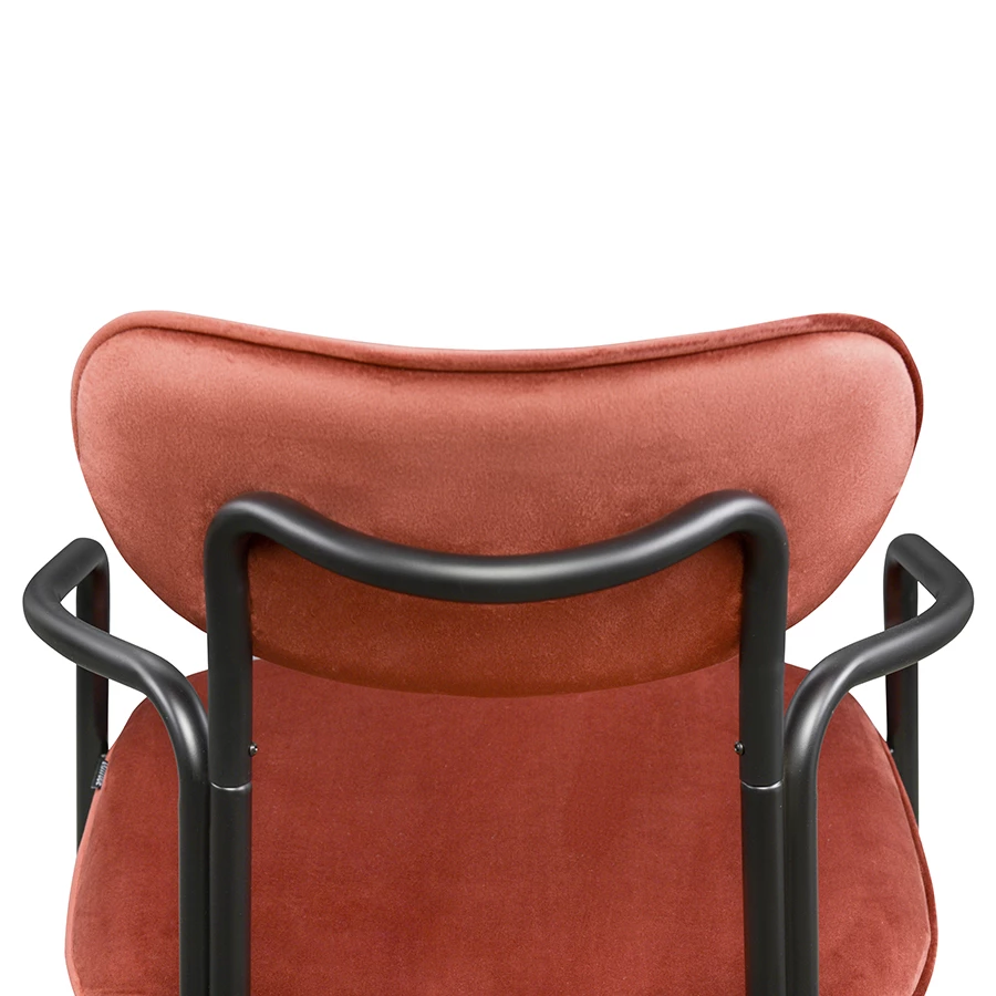 Стул ror, round, велюр, черный/темно-красный - фото 5