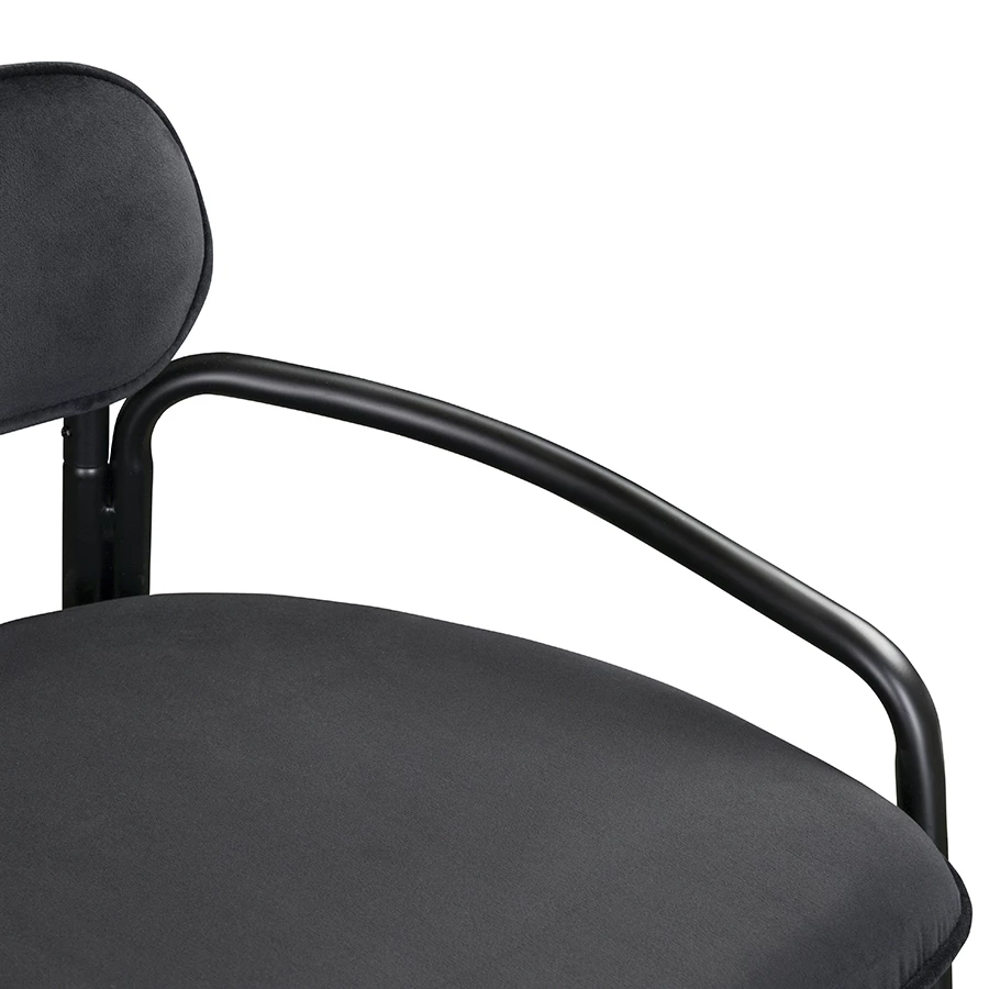 Стул полубарный ror, round, велюр, черный/черный - фото 6