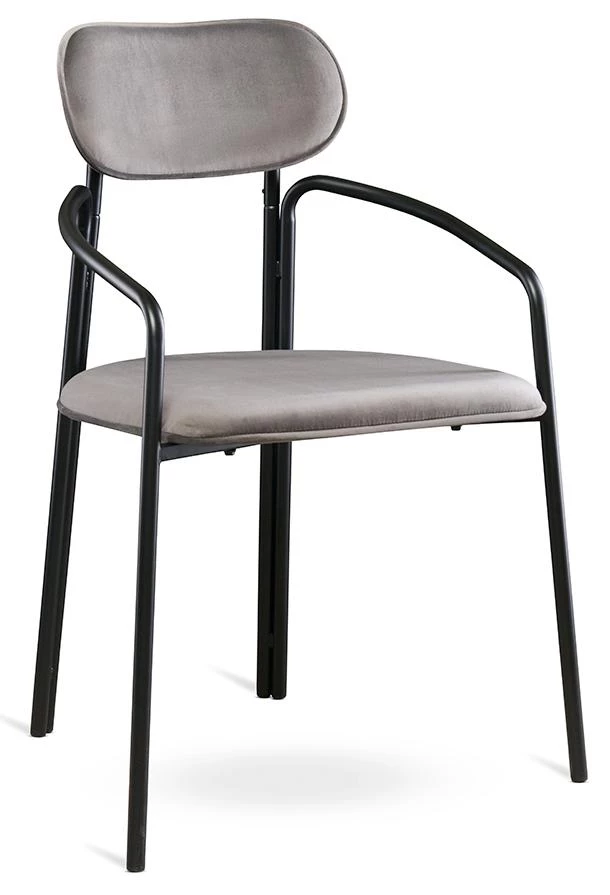 Стул ror, round, велюр, черный/серый