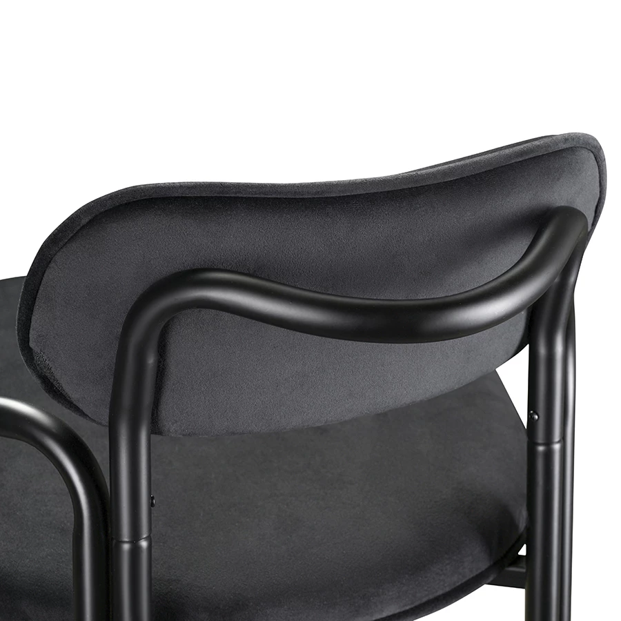 Стул барный ror, round, велюр, черный/черный - фото 4