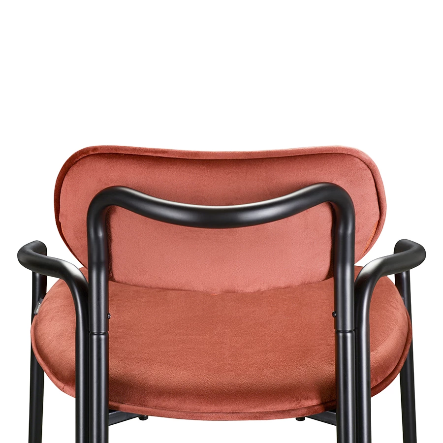 Стул полубарный ror round черный/темно-красный - фото 5