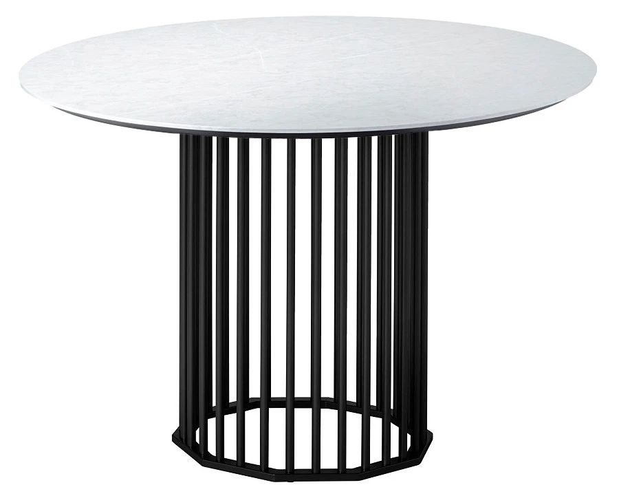 Стол обеденный Patrik д.110 мрамор Бианко/черный
