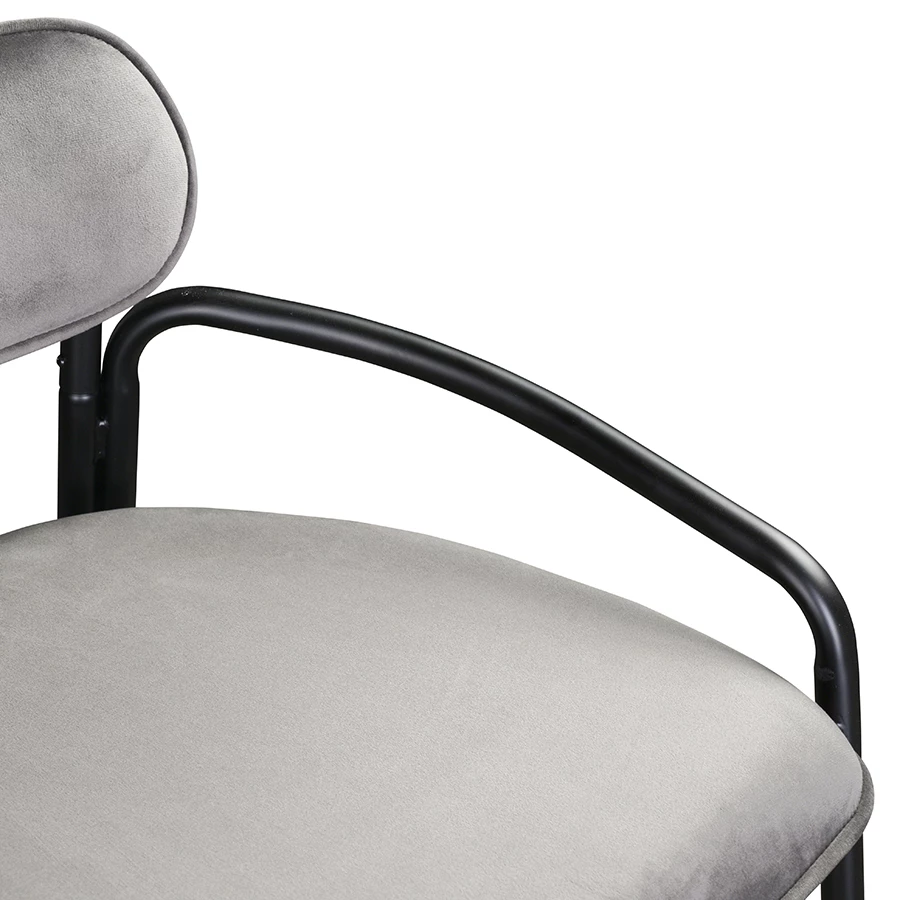 Стул барный ror, round, велюр, черный/серый - фото 6