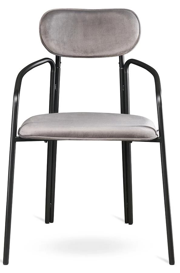 Стул ror, round, велюр, черный/серый - фото 2